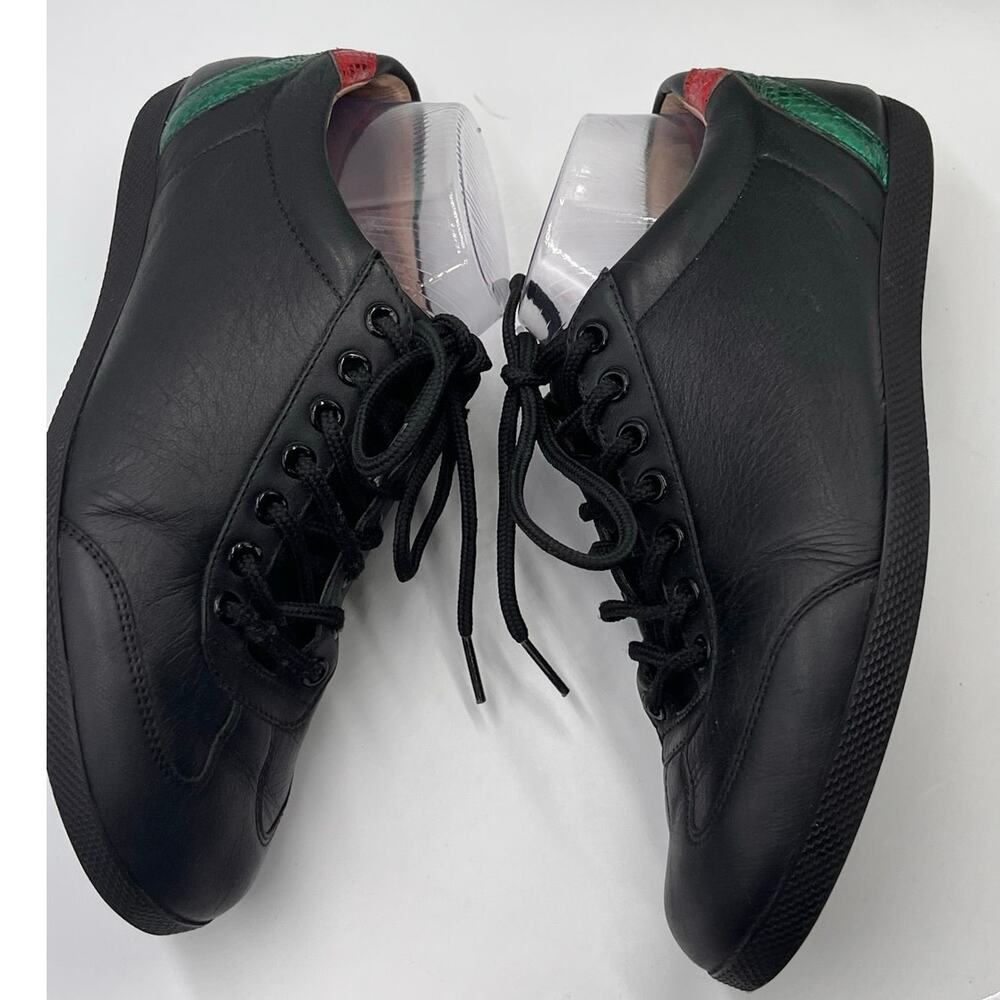 GUCCI Mens Black Bambi Marmont Leather Low Sneaker Trainers Shoes Sz m6.5/8w‎ - Picture 6 of 14
